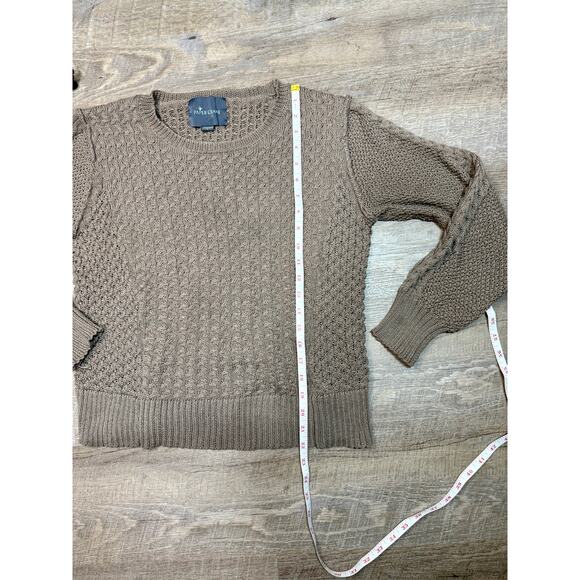 Chocolate Brown Crew Neck Sweater Paper Crane Size L - Picture 7 of 8